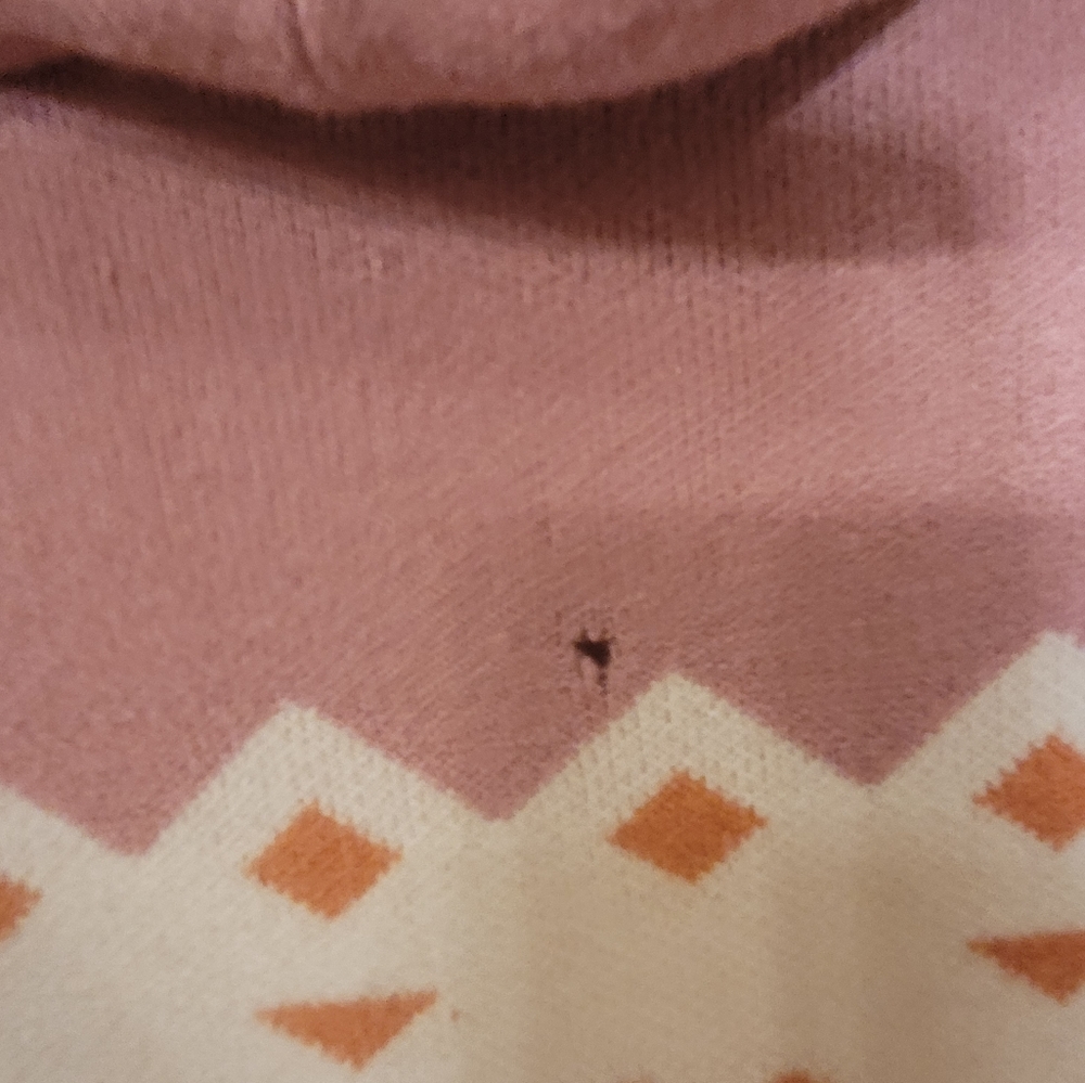Torrid Multi-Colored Orange, Pink and Off-White Hooded Open-Front Cardigan - Picture 6 of 7